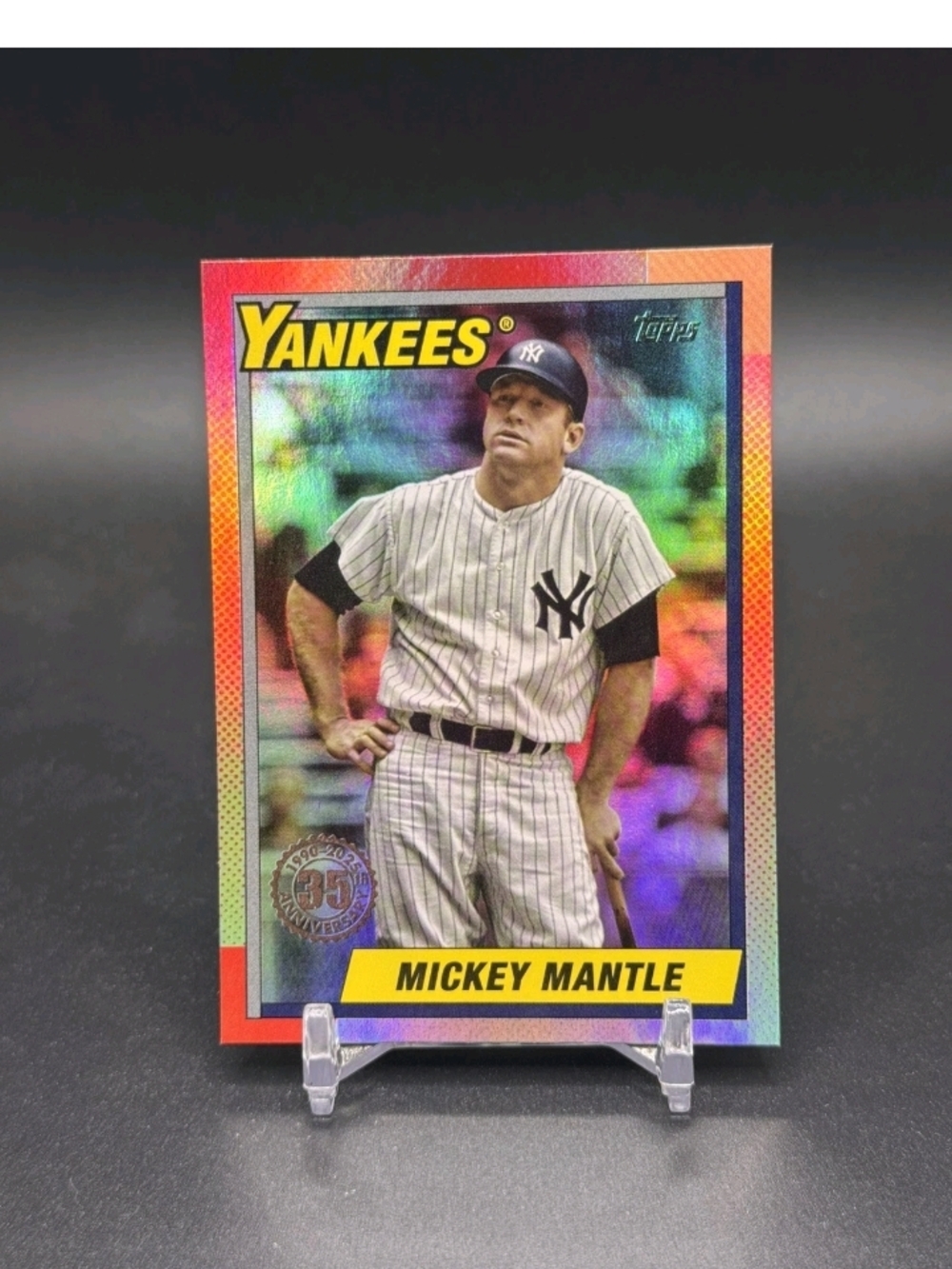 2025 Topps Update Mickey Mantle #U90-43 35th Anniversary Rainbow Foil Yankees